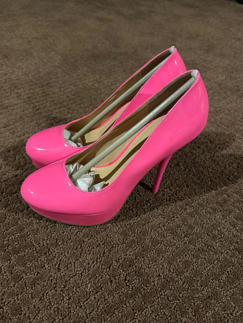 Charlotte Russe Neon Pink Pump Heels